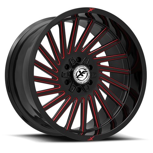 XF OFFROAD XF-239GBMRED Gloss Black Milled Red | 22x12 -44 106.4 (6x135/6x139.7)
