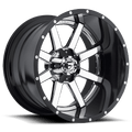FUEL OFF-ROAD D260 MAVERICK CHROME PLATED GLOSS BLACK LIP | 24x16 -100 125.1 (8x170)