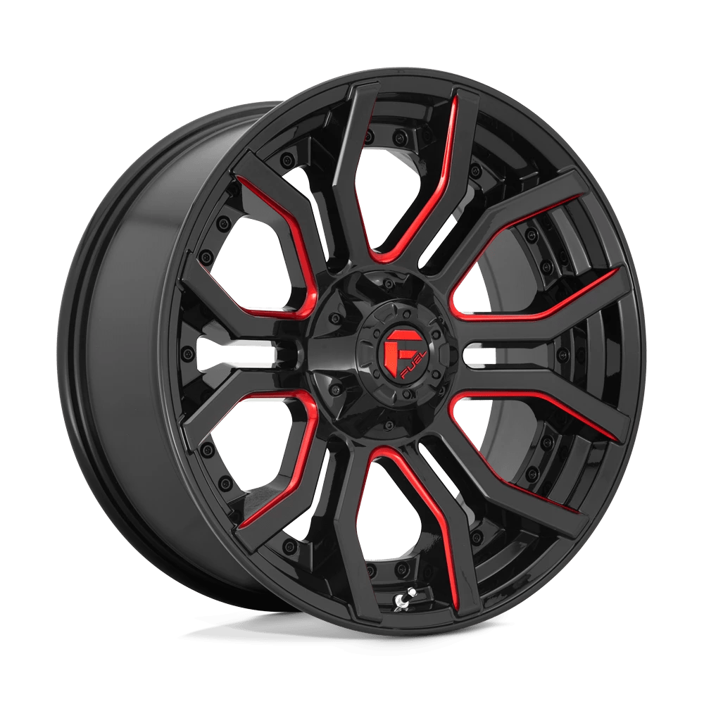 FUEL OFF-ROAD D712 RAGE GLOSS BLACK RED TINTED CLEAR | 24x12 -44 125.1 (8x165.1)