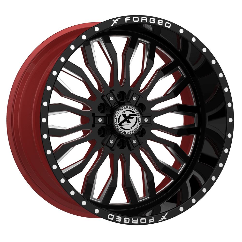 XF OFFROAD XFX-305 Gloss Black Milled W/Red Inner | 24x14 -76 106.4 (6x135/6x139.7)