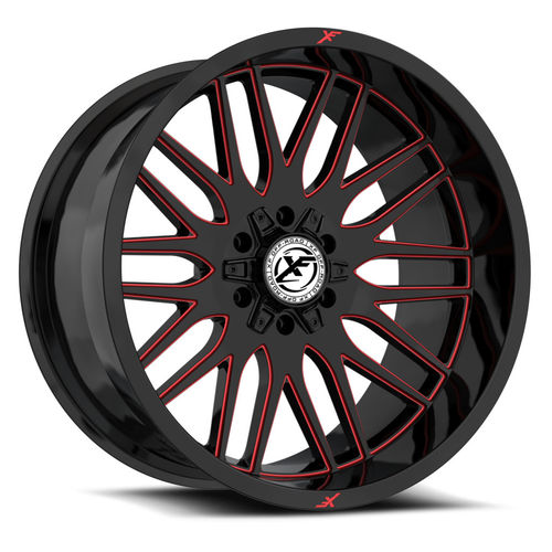 XF OFFROAD XF-240GBML-R Gloss Black Milled Red | 20x10 -12 106.4 (6x135/6x139.7)
