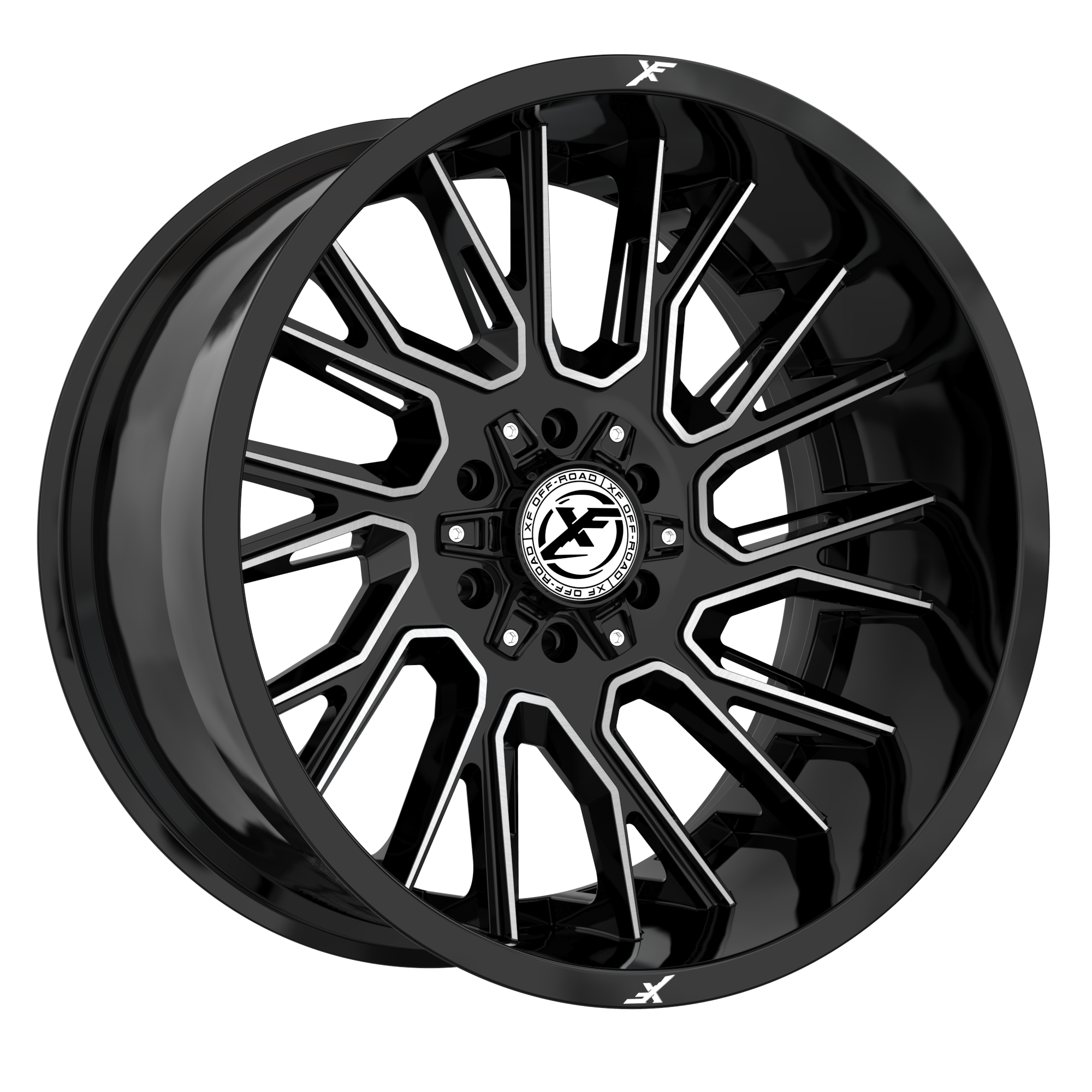 XF OFFROAD XF-230 Gloss Black Machined | 22x10 -24 106.4 (6x135/6x139.7)