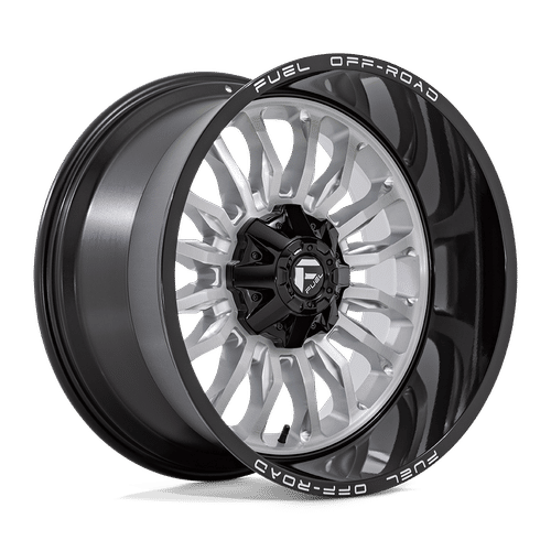 FUEL OFF-ROAD D798 SILVER BRUSHED FACE WITH MILLED BLACK LIP | 22x12 -44 124.2 (8x180)