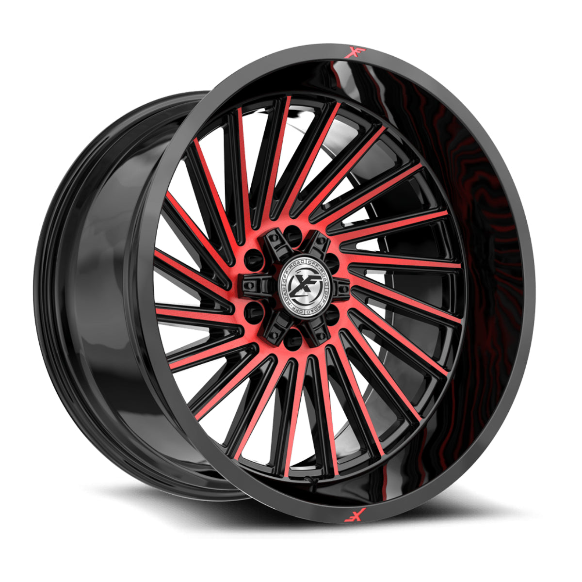 XF OFFROAD XF-239 Gloss Black Machined Red | 20x10 -24 106.4 (6x135/6x139.7)