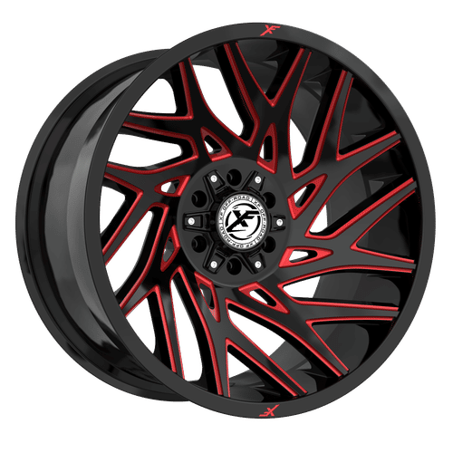 XF OFFROAD XF-229 Gloss Black Milled Red | 20x10 -12 106.4 (6x135/6x139.7)