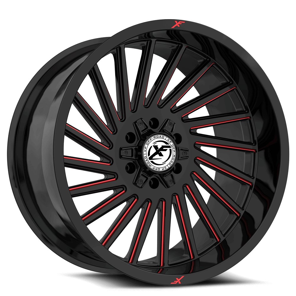 XF OFFROAD XF-239 Gloss Black Milled Red | 20x10 -12 106.4 (6x135/6x139.7)