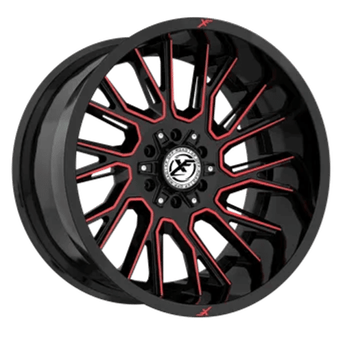 XF OFFROAD XF-230 Black Machined Red | 20x10 -12 106.4 (6x135/6x139.7)
