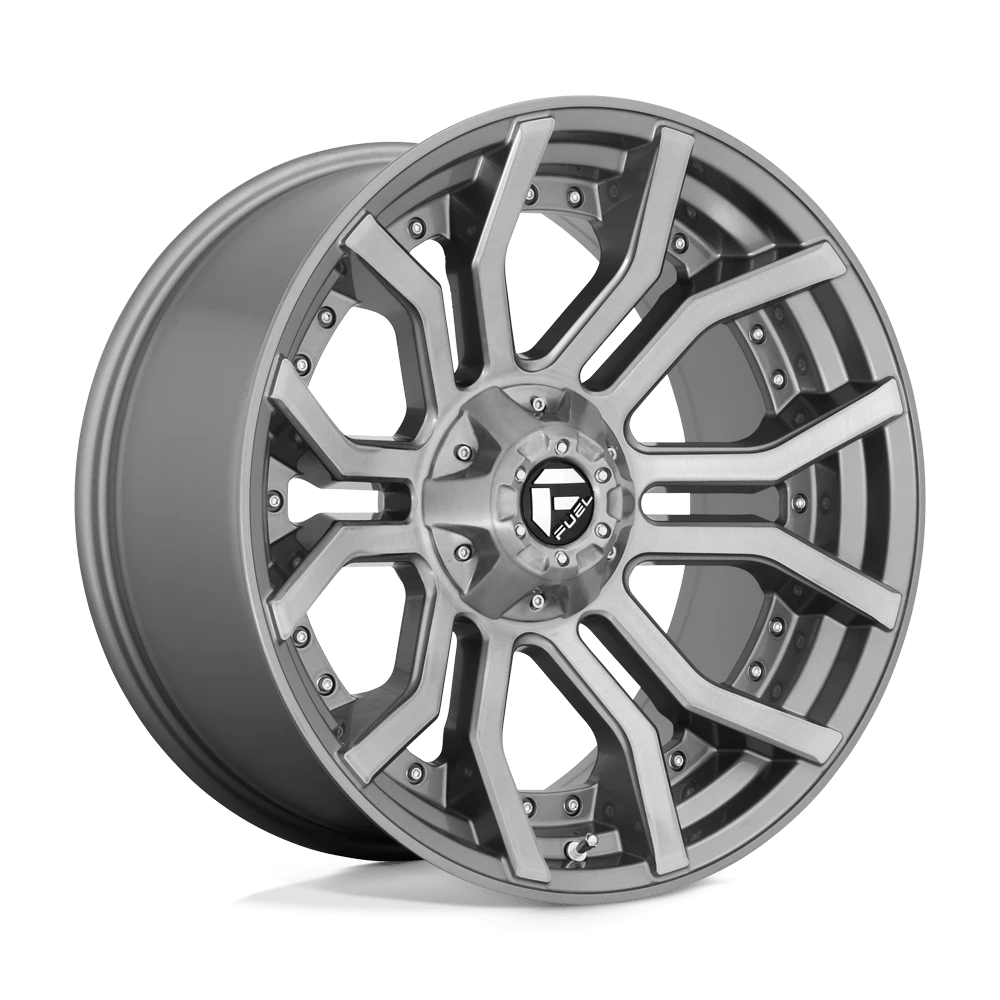 FUEL OFF-ROAD D713 RAGE PLATINUM BRUSHED GUN METAL TINTED CLEAR | 22x10 -18 125.1 (8x165.1)