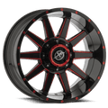 XF OFFROAD XF-219 Black Milled Red | 20x10 -12 106.4 (6x135/6x139.7)