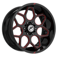 XF OFFROAD XF-233 Gloss Black Milled Red | 20x10 -12 106.4 (6x135/6x139.7)