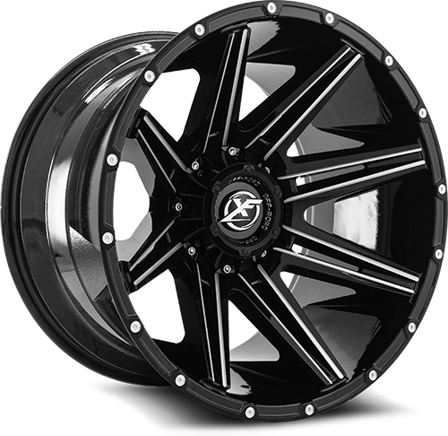 XF OFFROAD XF-220 Gloss Black Milled | 22x10 -18 106.4 (6x135/6x139.7)