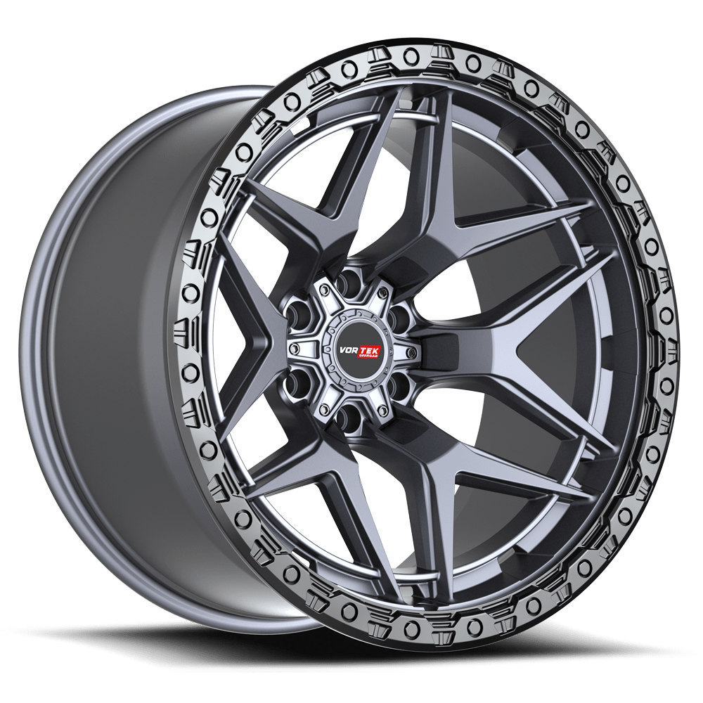VORTEK VRT-603 Matte Titanium With Black Bead Ring | 17x9 12 106.1 (6x135/6x139.7)