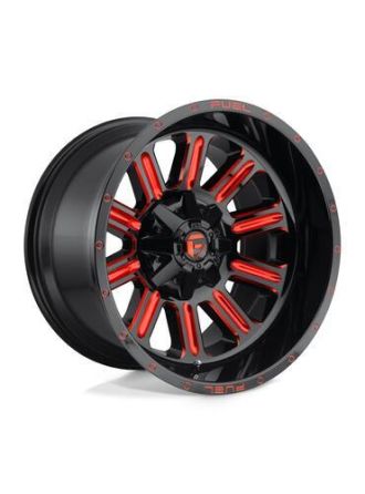 Fuel D621 HARDLINE - Gloss Black Red Tinted Clear (8X165.1)