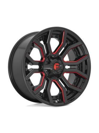 Fuel D712 RAGE - Gloss Black Red Tinted Clear (8X165.1)