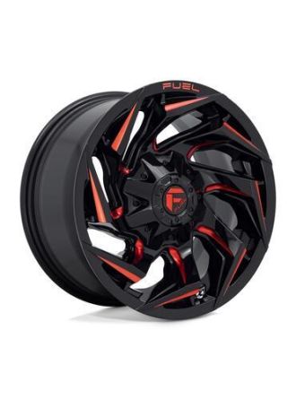 Fuel D755 REACTION - Gloss Black Milled With Red Tint (8X180)