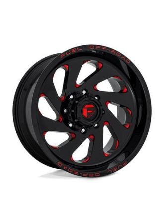 Fuel D638 VORTEX - Gloss Black Red Tinted Clear (6X139.7)